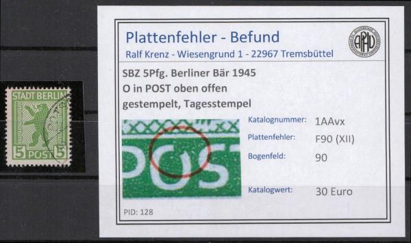 SBZ_1945_PLATTENFEHLER_Nr_1AAvx_XII_gestempelt_Bild1