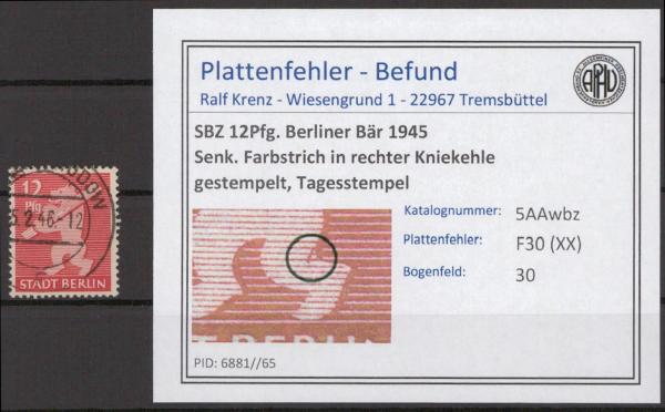 SBZ_1945_PLATTENFEHLER_Nr_5AAwbz_XX_gestempelt_Bild1