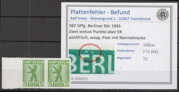 SBZ_1945_PLATTENFEHLER_Nr_1ABux_XX_postfrisch_Bild1