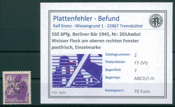 SBZ_1948_PLATTENFEHLER_Nr_201Awbzt_F7_(VI)_postfrisch_Bild1