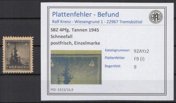SBZ_1945_PLATTENFEHLER_Nr_93AYz2_I_postfrisch_Bild1