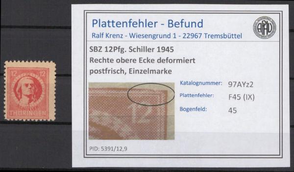 SBZ_1945_PLATTENFEHLER_Nr_97AYz2_IX_postfrisch_Bild1