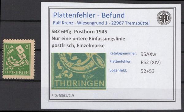 SBZ_1945_PLATTENFEHLER_Nr_95AXw_XIV_postfrisch_Bild1
