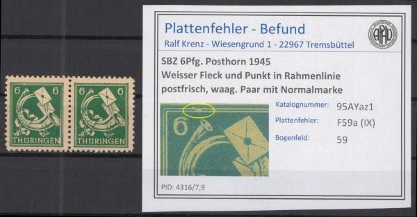SBZ_1945_PLATTENFEHLER_Nr_95AYaz1_IX_postfrisch_Bild1