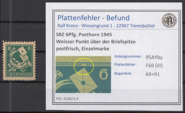 SBZ_1945_PLATTENFEHLER_Nr_95AYby_III_postfrisch_Bild1