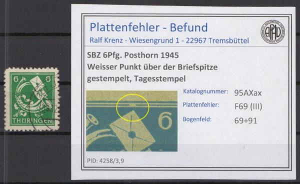 SBZ_1945_PLATTENFEHLER_Nr_95AXax_III_postfrisch_Bild1