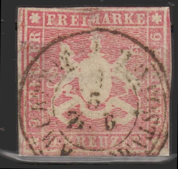 WUeeRTTEMBERG_1857_Nr_7_gestempelt_Bild1