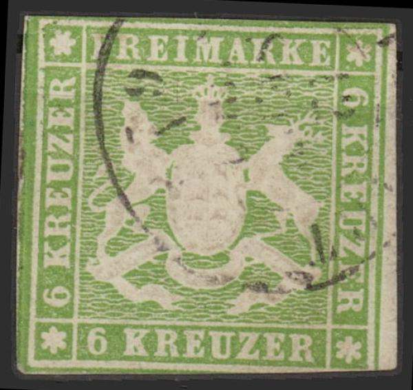 WUeeRTTEMBERG_1859_Nr_13_gestempelt_Bild1