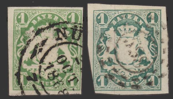 BAYERN_1867_Nr_14a+b_gestempelt_Bild1