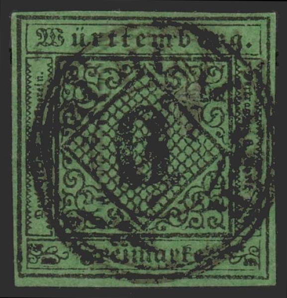 WUeeRTTEMBERG_1851_Nr_3_gestempelt_Bild1