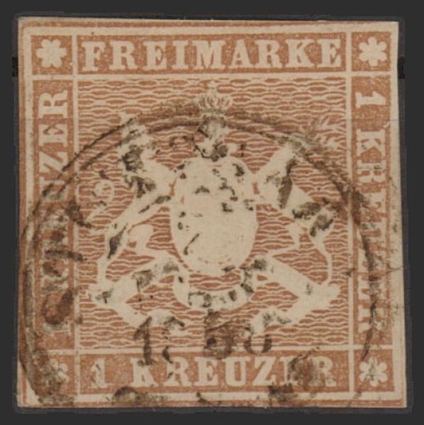 WUeeRTTEMBERG_1851_Nr_6_gestempelt_Bild1