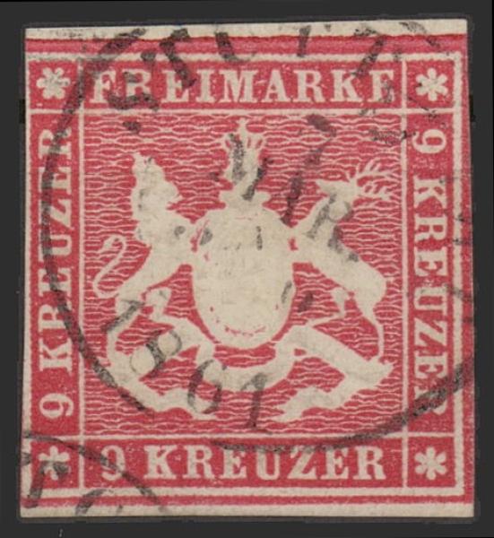 WUeeRTTEMBERG_1859_Nr_14_gestempelt_Bild1
