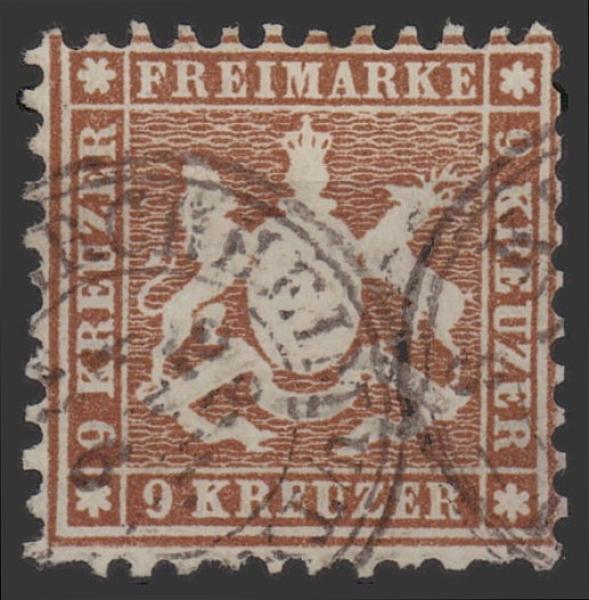 WUeeRTTEMBERG_1863_Nr_28_gestempelt_Bild1