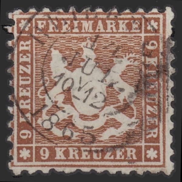 WUeeRTTEMBERG_1863_Nr_28_gestempelt_Bild1