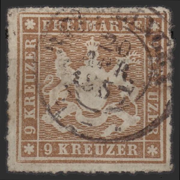 WUeeRTTEMBERG_1865_Nr_33_gestempelt_Bild1