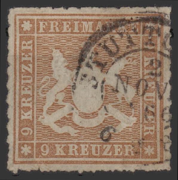 WUeeRTTEMBERG_1865_Nr_33_gestempelt_Bild1