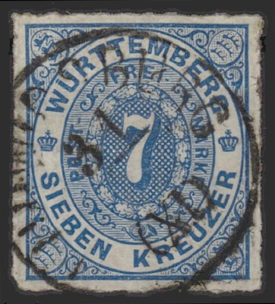WUeeRTTEMBERG_1869_Nr_39_gestempelt_Bild1