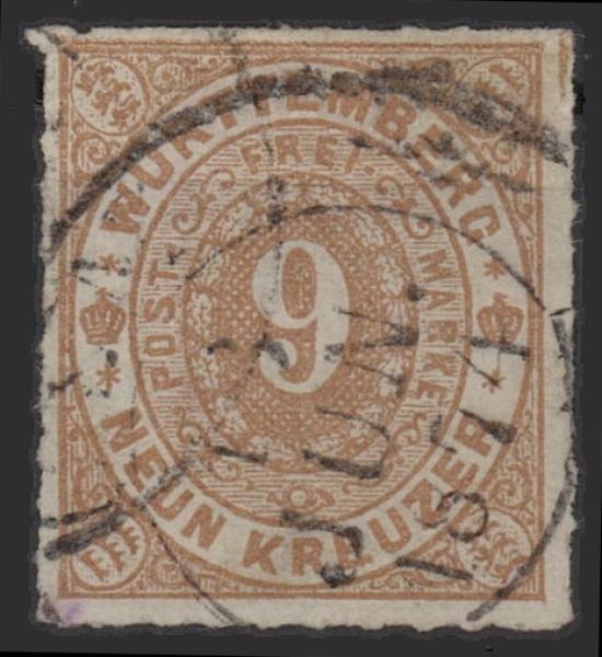 WUeeRTTEMBERG_1869_Nr_40_gestempelt_Bild1
