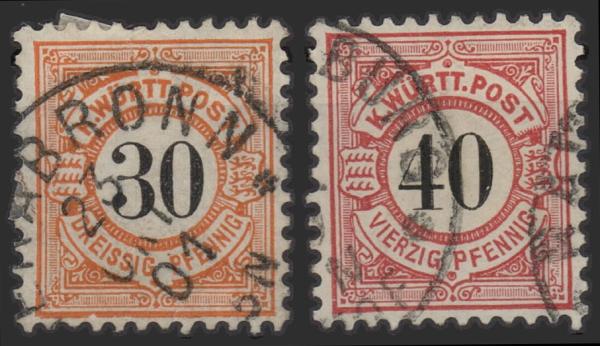 WUeeRTTEMBERG_1900_Nr_61_62_gestempelt_Bild1