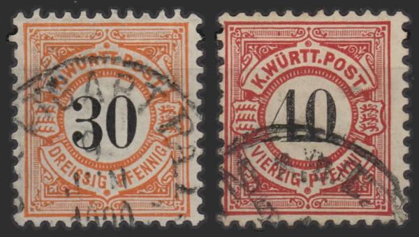 WUeeRTTEMBERG_1900_Nr_61_62_gestempelt_Bild1
