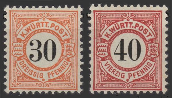 WUeeRTTEMBERG_1900_Nr_61_62_postfrisch_Bild1